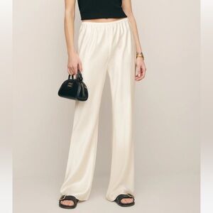 Gale Satin Mid Rise Bias Pant- reformation